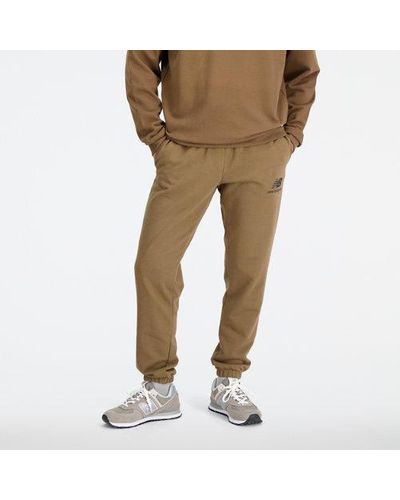 New Balance Homme Pantalons Essentials Stacked Logo French Terry Sweatpant En, Cotton Fleece, Taille - Neutre