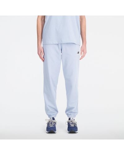New Balance Uni-ssentials French Terry Sweatpant In Grey Cotton - Blue
