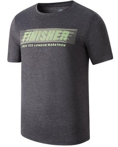 New Balance Homme London Edition Finisher T-Shirt En, Cotton Jersey, Taille - Gris