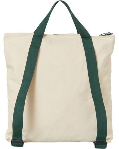New Balance Canvas Tote Backpack In Green Cotton Twill
