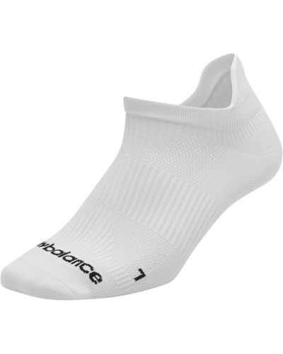 New Balance Run Flat Knit Tab No Show Sock 1 Pair - White