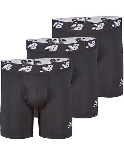 New Balance Premium 6 Inch Boxer Brief With Fly 3 Pack - Black