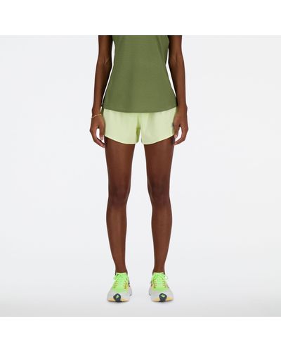 New Balance Rc Short 3" In Green Polywoven