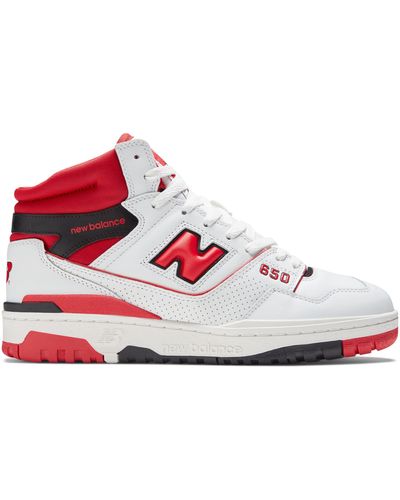 New Balance 650 In White/red Leather