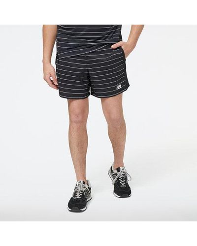 New Balance Homme Short Printed Accelerate 5 Inch En, Polywoven, Taille - Noir