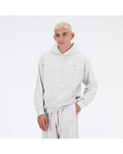 New Balance Homme Athletics French Terry Hoodie En, Cotton Fleece, Taille - Blanc