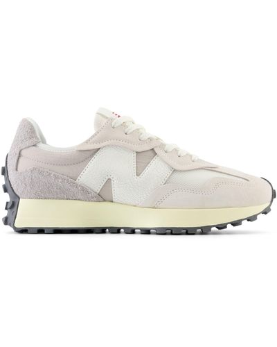 New Balance 327 In White/grey Suede/mesh