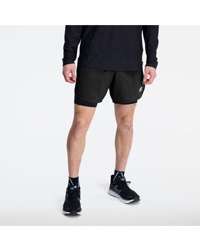 New Balance Homme Q Speed 6 Inch 2-In-1 Short En, Polywoven, Taille - Noir