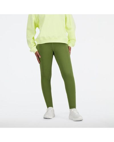 New Balance Femme Nb Sleek High Rise Sport Legging 25&Quot; En, Poly Knit, Taille - Vert