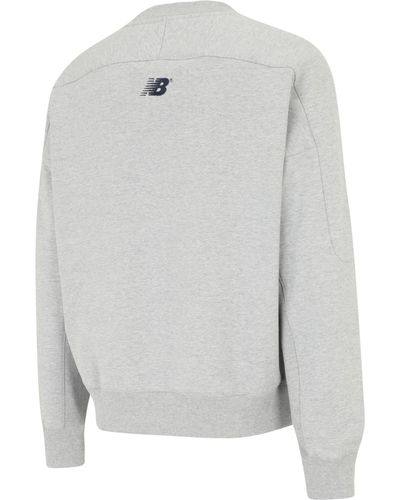 New Balance Archive French Terry Crewneck In Grey Cotton