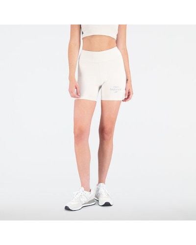 New Balance Femme Short Essentials Reimagined Archive Cotton Fitted En, Taille - Gris
