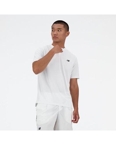 New Balance Homme Tournament Top En, Poly Knit, Taille - Blanc