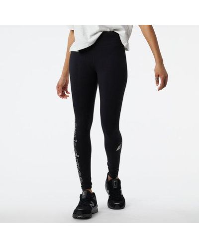 New Balance Femme Leggings Nb Essentials En, Poly Knit, Taille - Noir