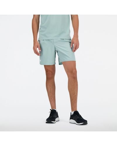 New Balance Tournament Short In Green Polywoven - Blue