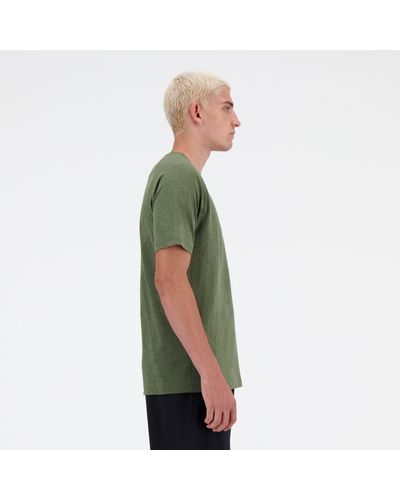 New Balance Knit T-shirt In Green Poly Knit