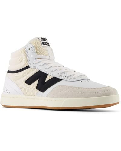 New Balance Nb Numeric 440 High V2 In White/black Suede/mesh