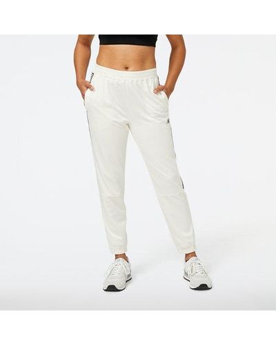 New Balance Femme Pantalons Relentless Terry En, Poly Knit, Taille - Blanc