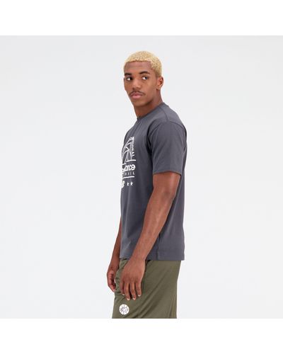 New Balance Hoops Cotton Jersey Short Sleeve T-shirt - Grau