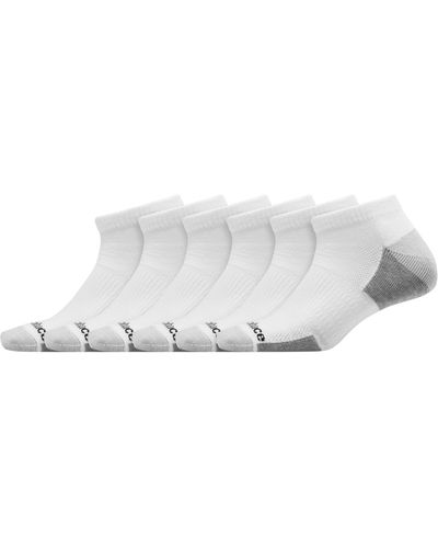 New Balance Cushioned Low Cut Socks 6 Pack - White