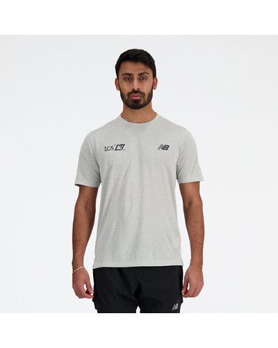 New Balance Homme London Edition Nb Athletics Run T-Shirt En, Poly Knit, Taille - Blanc
