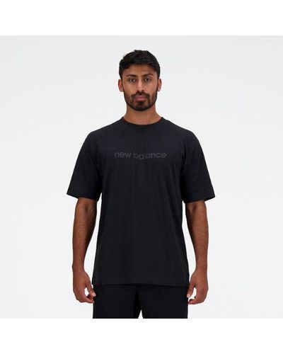 New Balance Homme Hyper Density Graphic T-Shirt En, Cotton Fleece, Taille - Bleu
