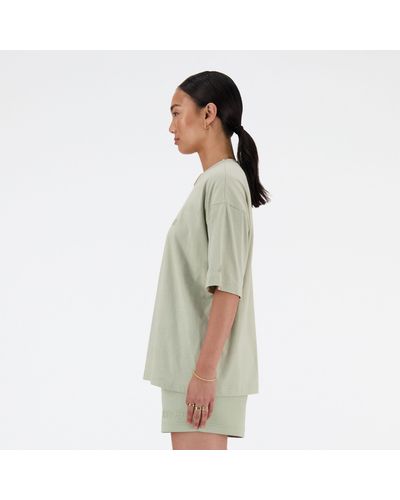 New Balance Hyper Density Jersey Oversized T-shirt In Cotton Jersey - Green