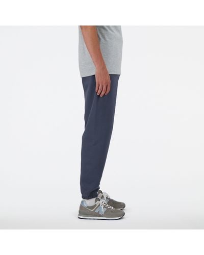 New Balance Iconic Collegiate Fleece jogger In Grey Poly Fleece - Blue