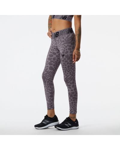 New Balance Relentless Crossover Printed High Rise 7/8 Tight In Poly Knit - Black