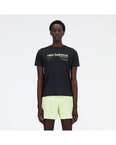New Balance Homme Athletics Graphic T-Shirt 2 En, Poly Knit, Taille - Noir