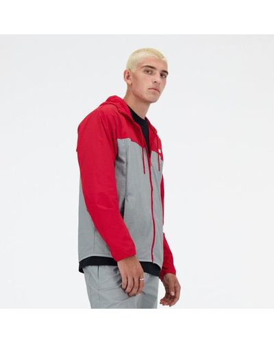 New Balance Homme Athletics Woven Jacket En, Polywoven, Taille - Rouge