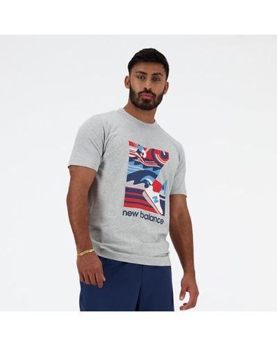 New Balance Hombre Sport Essentials Triathlon T-Shirt En, Cotton, Talla - Blanco