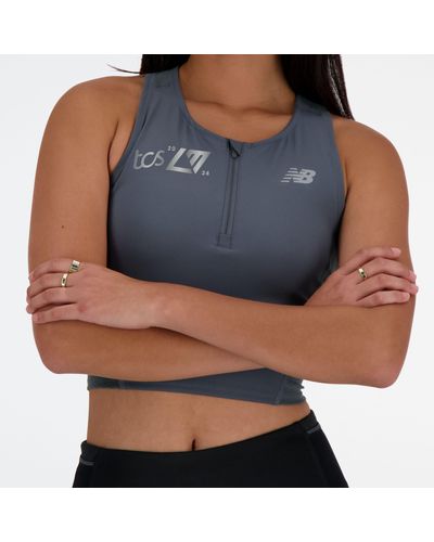 New Balance London edition race day fitted sleek tank - Bleu