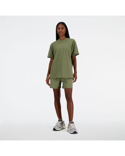 New Balance Athletics Jersey T-shirt In Green Cotton Jersey