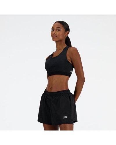 New Balance Femme Nb Sleek Medium Support Pocket Sports Bra En, Poly Knit, Taille - Noir