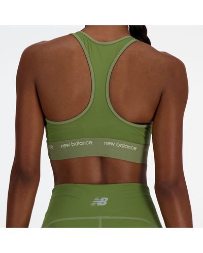 New Balance Nb Sleek Medium Support Sports Bra - Green
