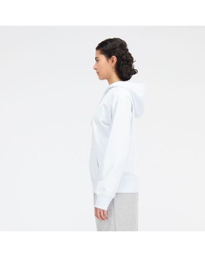 New Balance Sudadera con capucha essentials stacked logo - Blanco