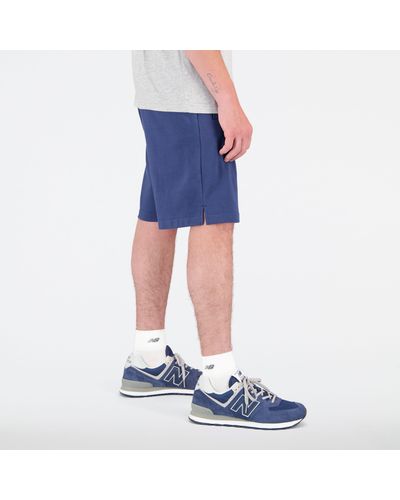 New Balance Sport Core French Terry Short In Blue Cotton