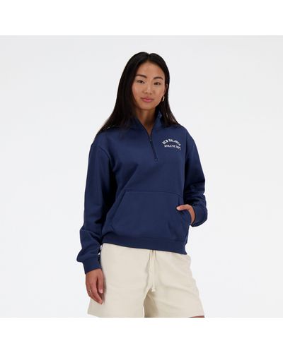 New Balance Sportswear's Greatest Hits Quarter Zip Shirt - Blue
