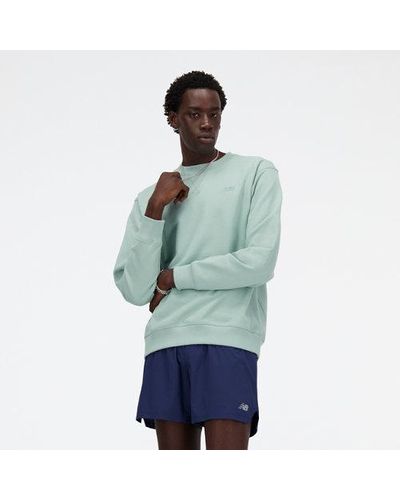 New Balance Homme Athletics French Terry Crew En, Cotton, Taille - Vert