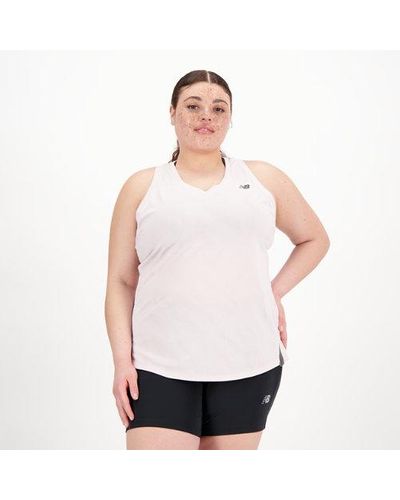 New Balance Femme Q Speed Jacquard Tank En, Poly Knit, Taille - Blanc