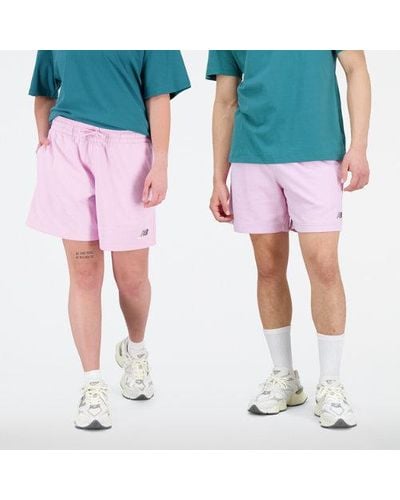 New Balance Unisexe Uni-Ssentials French Terry Short En, Cotton, Taille - Rose