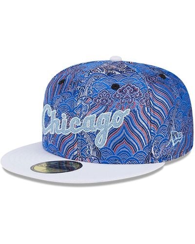 KTZ Chicago White Sox Wave Fill All Over Print 59fifty Fitted Cap - Blue