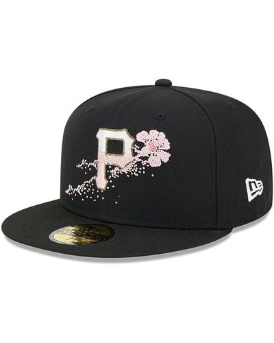 KTZ Pittsburgh Pirates Dotted Floral 59fifty Fitted Cap - Black