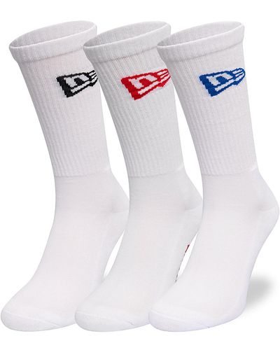 KTZ New Era Flag 3 Pack Crew Socks - White