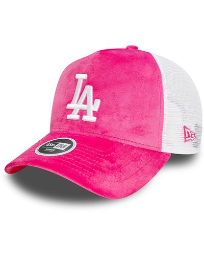 KTZ La Dodgers Womens Velour A-frame Trucker Cap - Pink