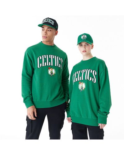 KTZ Boston Celtics Nba Arch Graphic Oversized Crew Neck Sweatshirt - Green