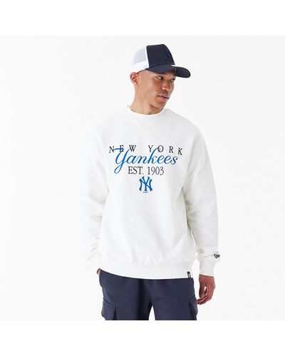 KTZ New York Yankees Mlb Lifestyle Off Crew Neck Sweatshirt - White