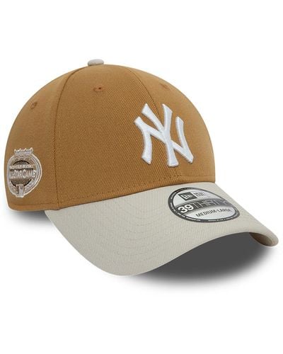 KTZ New York Yankees Neutral World Series Beige 39thirty Stretch Fit Cap - Brown