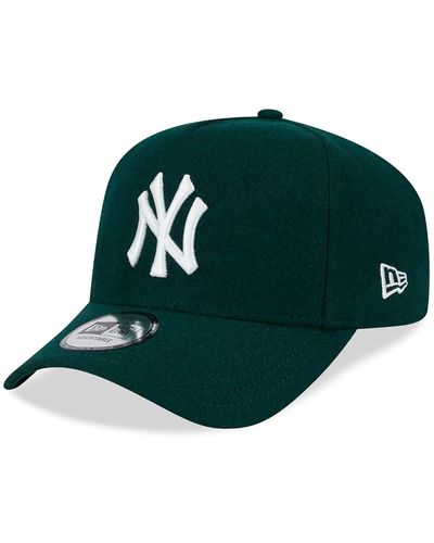 KTZ New York Yankees Melton Wool A-frame Trucker Cap - Green