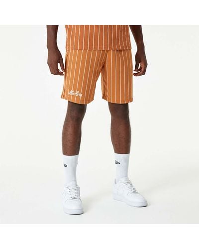 KTZ New Era Pinstripe Shorts - Orange